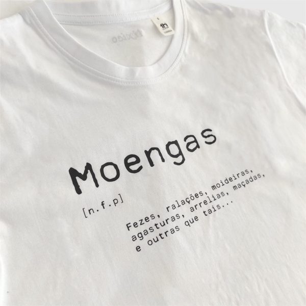 t-shirt moengas branco agasturas arrelias dicionário ti xico